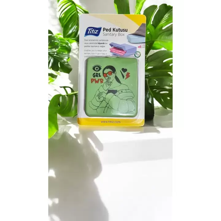 Hijyenik Plastik Kilit Kapaklı Ped Kutusu Karışık Desen & Renk 1 Adet