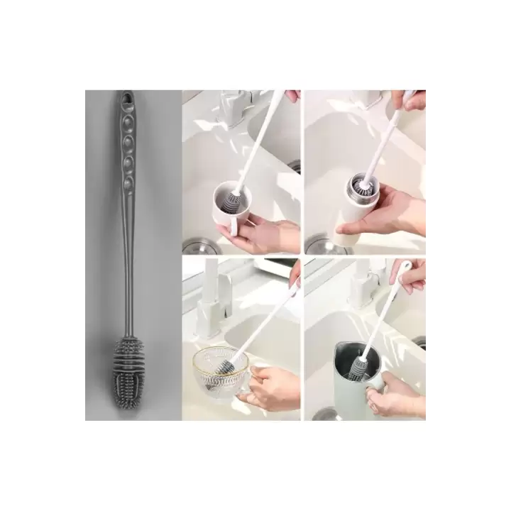 2 Adet Uzun Saplı Silikon Bardak ve Kavanoz Yıkama Fırçası