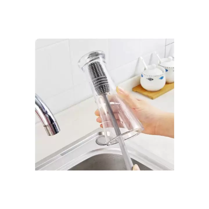2 Adet Uzun Saplı Silikon Bardak ve Kavanoz Yıkama Fırçası