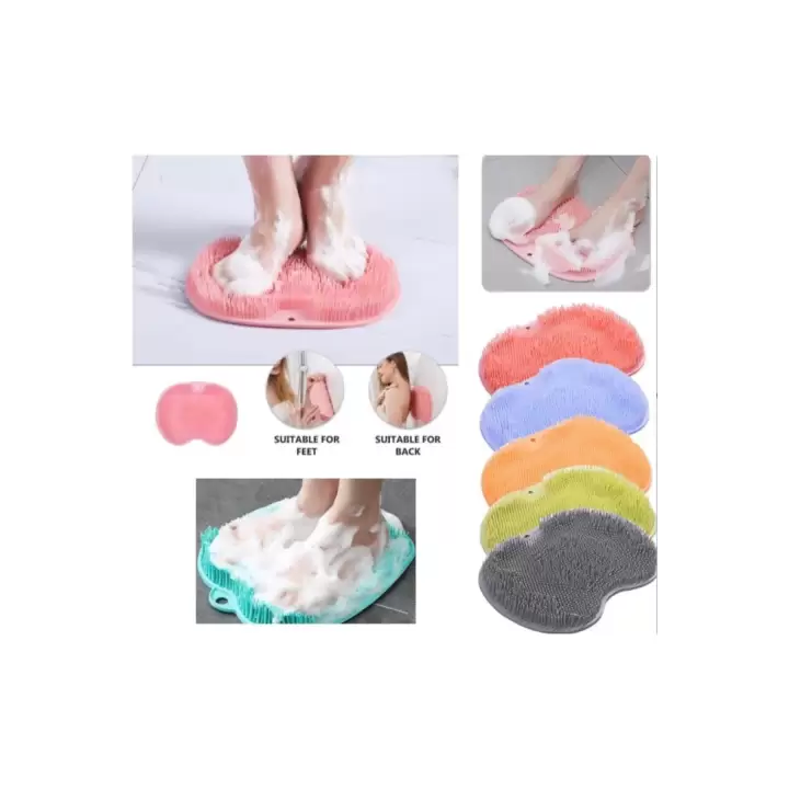 Vantuzlu Silikon Banyo Fırçası Ayak Masaj Pedi Sırt Kesesi Vücut Yıkama Lifi Karışık Renk 1 Adet