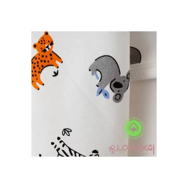 %100 Pamuklu Yenidoğan & Bebek Battaniyesi Penye Yumuşak Nefes Alan Kumaş 0-2 Yaş 80x90cm Safari