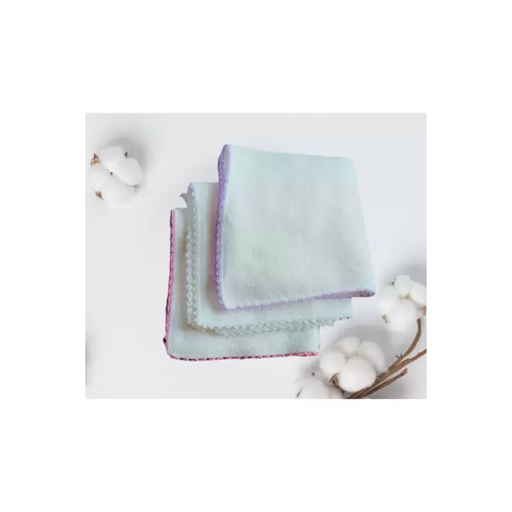 %100 Pamuk Havlu Kumaş Bebek Mendil 6’lı Set Ekstra Yumuşak, Büyük Boy Ter Bezi 28x28 cm