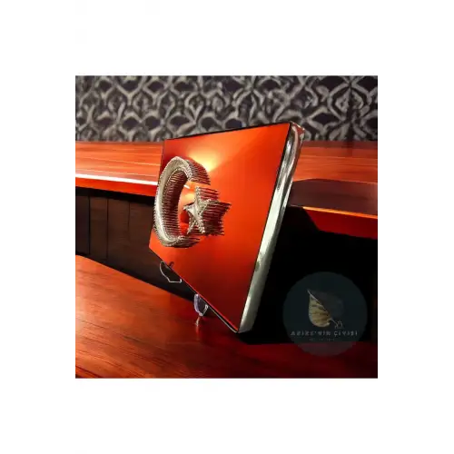 El Yapımı Filografi Türk Bayrağı | Premium Kalite Malzeme ile Hazırlanmış Dekoratif 15cmx22,5cm