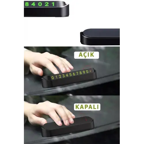 Araç Park Numaratörü Fosforlu Parkmatik Kapaklı Gizlenebilir Aç Kapa Sistemli Oto Numaratör