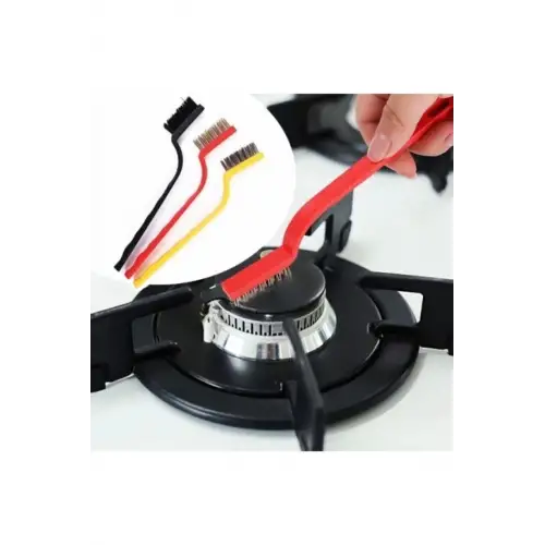 Bakır Demir Ve Sert Plastik 3 Parça Tel Fırça Detaylı Temizlik Seti