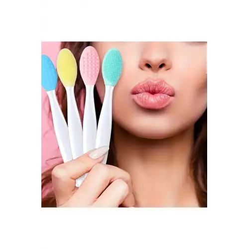 Dudak Burun Yüz Temizleme Peeling Fırçası Gözenek Siyah Nokta Temizleyici Çift Yönlü 2li Asorti