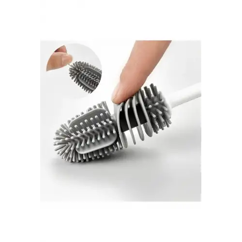 Silikon Kaliteli Yeni Nesil Uzun Saplı Şişe Bardak Kavanoz Matara Biberon Emzik Yıkama Fırçası 1 Ad