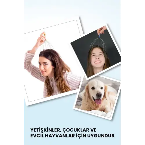 Anti-Stres Pratik Masaj Aleti - Baş Boyun Kafa Masaj Teli Ahtapot Çelik Telli 1 Adet Karışık Renk