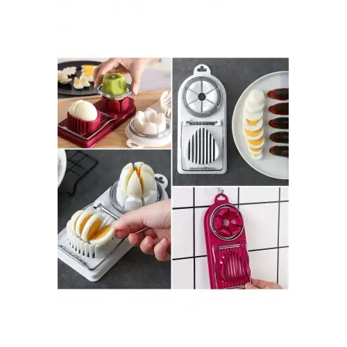 Çok Fonksiyonlu Eşit Yumurta Meyve Sebze Dilimleyici Kesici Aparat Karışık Renk 1 Adet