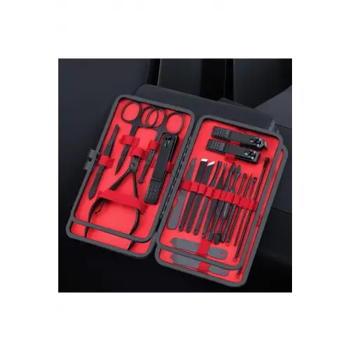 Profesyonel Paslanmaz Çelik 18 Parça Özel Çantalı Manikür Pedikür Tırnak Bakım Seti