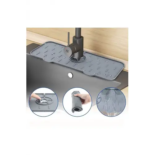 Su Tutucu Musluk Matı Mutfak Ve Banyo Için Koruyucu Musluk Ve Lavabo Matı Musluk Tezgah Üstü Mat