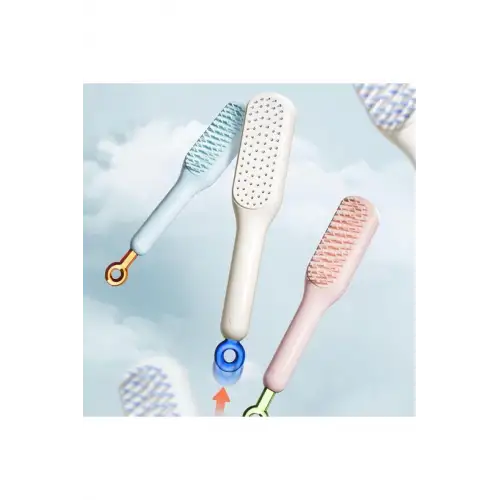 Yeni Nesil Kendini Temizleyen Pratik Kolay Kullanım Saç Tarağı Karışık Renk 1 Adet