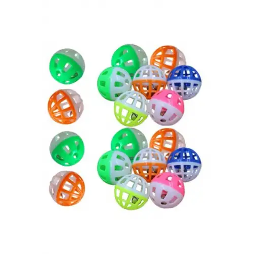 Evcil Hayvanlar İçin Eğlenceli Çıngıraklı Oyun Topu: Kedi ve Köpekler İçin Sesli Oyuncak 3 Adet Top