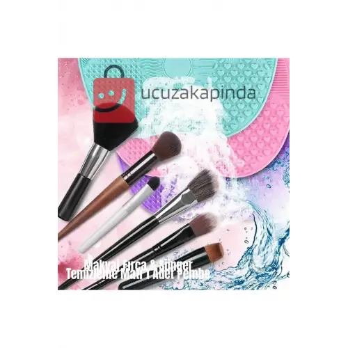 Pratik Kolay Hijyenik Makyaj Fırçası Ve Süngeri Temizleme Matı Silikon Vantuzlu 1 Adet Büyük Boy