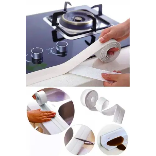 LOTUS Mükemmel Su Sızdırmaz Banyo Mutfak Lavabo Küvet İzolasyon Dayanıklı Bant 3MT Beyaz