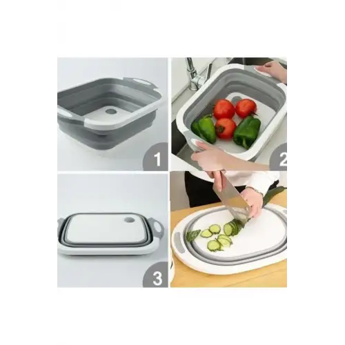 Yeni Nesil Çok Fonksiyonlu Katlanabilir Süzgeçli Katlanabilir Kesme & Yıkama Tahtası