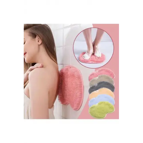 Vantuzlu Silikon Banyo Fırçası Ayak Masaj Pedi Sırt Kesesi Vücut Yıkama Lifi