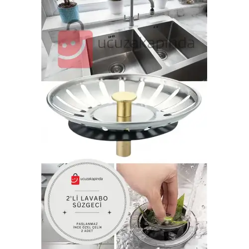 2li Paket Lavabo Süzgeci Lavabo Gider Süzgeci Mutfak Lavabo Evye Süzgeci 2 Adet