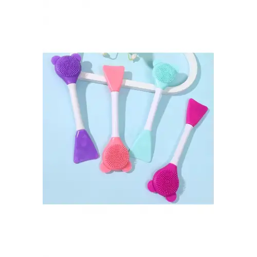 Silikon Yüz Temizleme Fırçası ve Maske Uygulama Spatulası 1 Adet