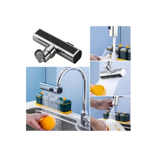 3 Farklı Modlu Çok Amaçlı Musluk Adaptörü Evrensel Musluk Başlığı Şelale Musluk