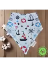 2li Paket Premium %100 Pamuk Ekstra Soft 2 Kat Müslin Bebek Fuları Salya & Mama Önlüğü 3 Çıtçıtlı - Sunshine + Sailor