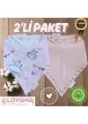 2li Paket Premium %100 Pamuk Ekstra Soft 2 Kat Müslin Bebek Fuları Salya & Mama Önlüğü 3 Çıtçıtlı - Dream + Pinkone