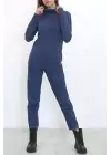 Yeni Sezon Kadın Body Yarım Balıkçı Yaka Indigo Dar Kalıp Slimfit Yeni Sezon