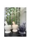 El Yapımı Doğal Cilalı Mermer Havan Baharat ve Sarımsak Öğütücü Dövücü Doğal Taş 1 Adet