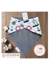 Premium %100 Pamuk Ekstra Soft 2 Kat Müslin Bebek Fuları Salya & Mama Önlüğü 45cm 3 Çıtçıtlı Sailor