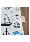 Premium %100 Pamuk Ekstra Soft 2 Katlı Su Geçirmez Müslin Bebek Mama Önlüğü Çıtçıtlı Sailor 0-2 Yaş