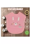 %100 Pamuk Su Geçirmez Yumuşak Penye Bebek Mama Önlüğü Cepli Cırtcırtlı PEMBE 0-2 Yaş