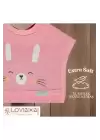 %100 Pamuk Su Geçirmez Yumuşak Penye Bebek Mama Önlüğü Cepli Cırtcırtlı PEMBE 0-2 Yaş