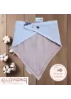 Premium %100 Pamuk Ekstra Soft 2 Kat Müslin Bebek Fuları Salya & Mama Önlüğü 45cm 3 Çıtçıtlı Star