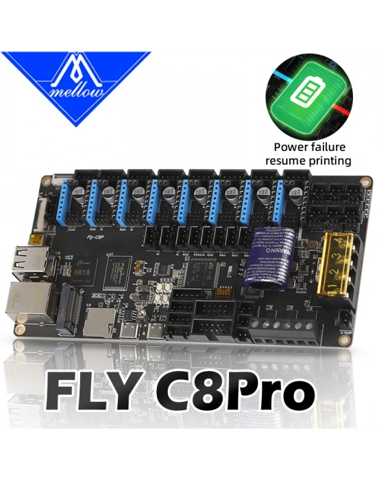 Mellow FLY C8 Pro V1.0 H618 / STM32H723 Klipper Kontrol Kartı