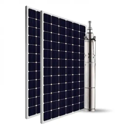 2 Adet Güneş Paneli ile Çalışan GMG 48 Volt Dc Pompalı Sulama Paketi - Max.90 Metre - Max.2 Ton Su