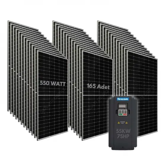 55KW 75HP 3Faz 380V Güneş Paneli ile Dalgıç Pompa Sistemi