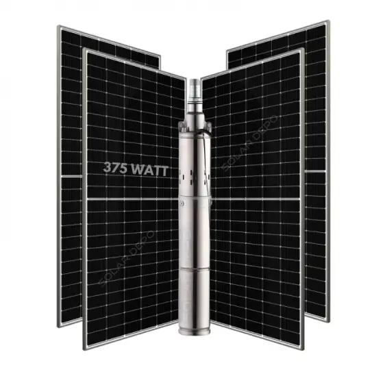 4 adet Güneş Paneli ile Çalışan 48 Volt Sulama Paketi - Max.90 Metre - Max.2m³ Su