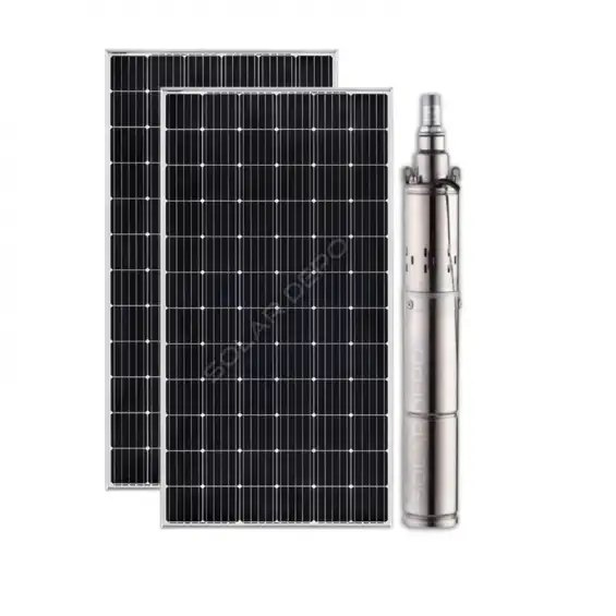 2 adet Güneş Paneli ile Çalışan 60 Volt Sulama Paketi - Max.110 Metre - Max.2m³ Su