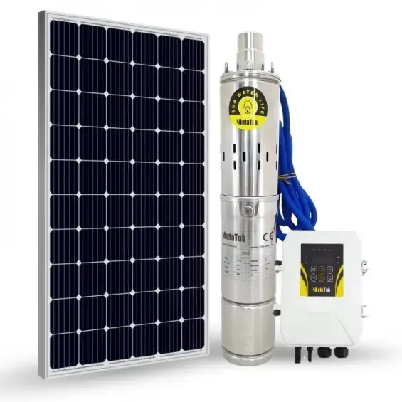 1 adet Güneş Paneli ile Çalışan 24 Volt Sulama Paketi - Max.70 Metre - Max.1.8 Ton Su