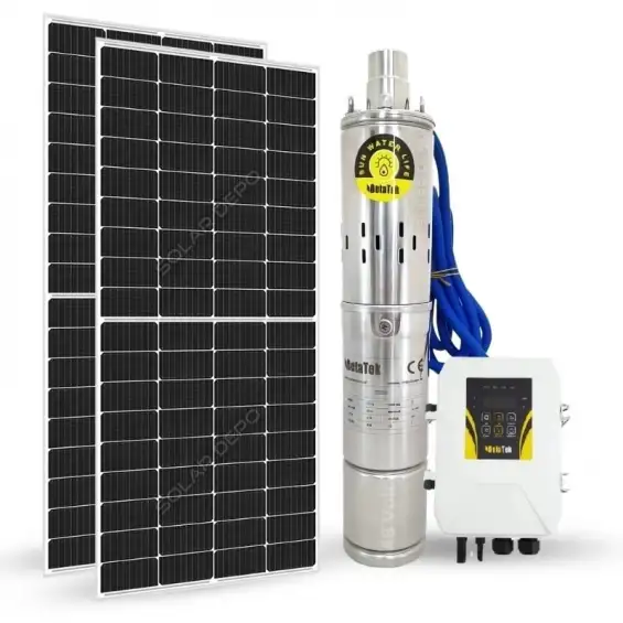2 Adet Güneş Paneli ile Çalışan Hegel 48 Volt Dc Pompalı Sulama Paketi - Max.70 Metre - Max.4 Ton Su