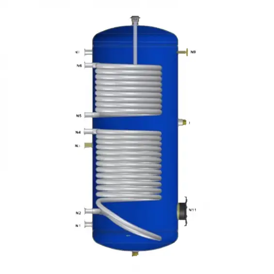 Solimpeks 1500 Litre Çift Serpantinli Emaye Boyler