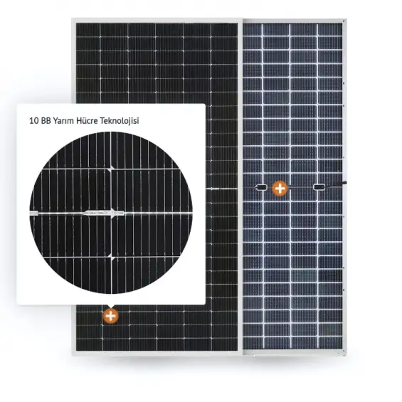 Gazioğlu Solar 550 Watt A+ Half Cut Güneş Paneli - Monokristal Solar Panel - 25 Adet Palet