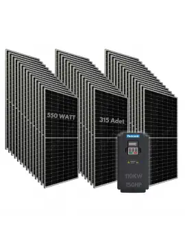 110KW 150HP 3Faz 380V Güneş Paneli ile Dalgıç Pompa Sistemi