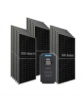 22KW 30HP 3Faz 380V Güneş Paneli ile Dalgıç Pompa Sistemi