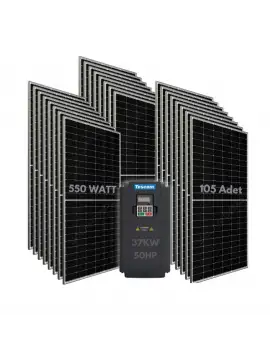 37KW 50HP 3Faz 380V Güneş Paneli ile Dalgıç Pompa Sistemi