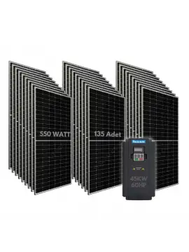 45KW 60HP 3Faz 380V Güneş Paneli ile Dalgıç Pompa Sistemi