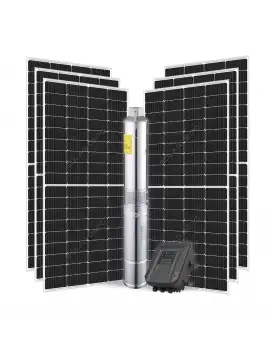 6 Adet Güneş Paneli ile Çalışan GMG 110 Volt Dc Pompalı Sulama Paketi - Max.140 Metre - Max.6 Ton Su