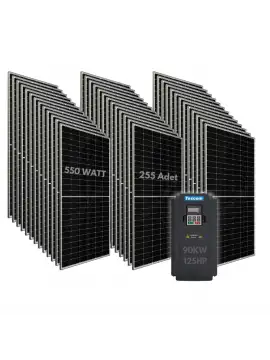 90KW 125HP 3Faz 380V Güneş Paneli ile Dalgıç Pompa Sistemi