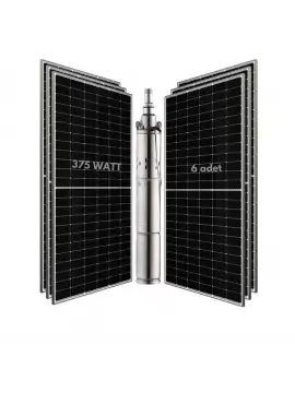6 adet Güneş Paneli ile Çalışan 72 Volt Sulama Paketi - Max.120 Metre - Max.2m³ Su