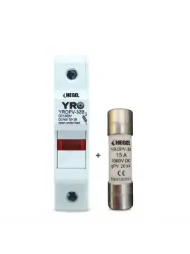 Hegel DC 1000V 20KA Kartuş Yuvası + Hegel DC 15A 1000V Kartuş Sigorta